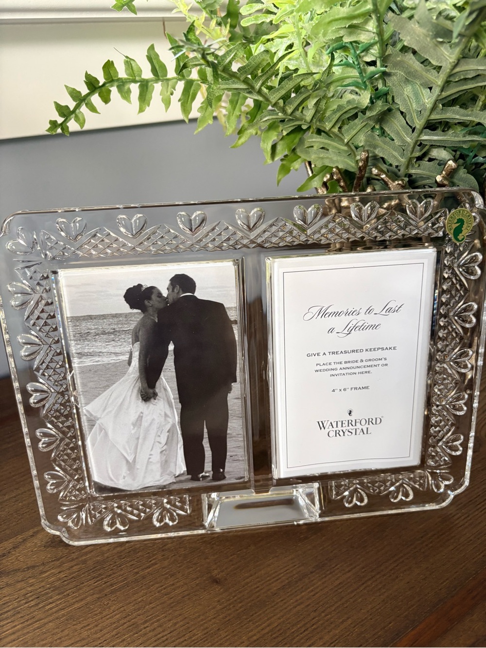 Waterford Crystal Wedding Heirloom Collection Announcement/PicFrame 4x6 Size NWT